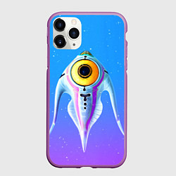 Чехол iPhone 11 Pro матовый Subnautica инопланетная рыба, цвет: 3D-фиолетовый