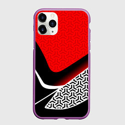 Чехол iPhone 11 Pro матовый Геометрическая униформа - красная, цвет: 3D-фиолетовый