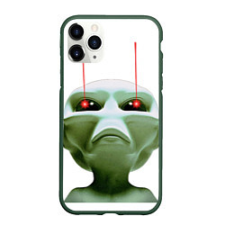 Чехол iPhone 11 Pro матовый Пришелец атакует, цвет: 3D-темно-зеленый