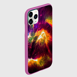Чехол iPhone 11 Pro матовый Небула в космосе разноцветная - нейронная сеть, цвет: 3D-фиолетовый — фото 2