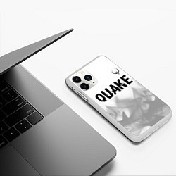 Чехол iPhone 11 Pro матовый Quake glitch на светлом фоне: символ сверху, цвет: 3D-белый — фото 2