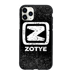Чехол iPhone 11 Pro матовый Zotye с потертостями на темном фоне, цвет: 3D-черный