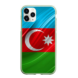 Чехол iPhone 11 Pro матовый Азербайджанский флаг, цвет: 3D-салатовый