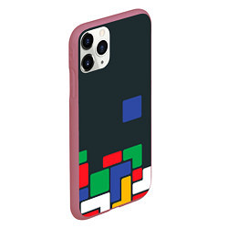 Чехол iPhone 11 Pro матовый Падающий блок тетрис, цвет: 3D-малиновый — фото 2
