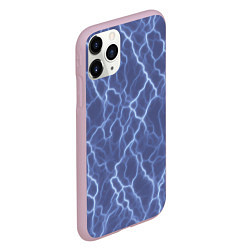 Чехол iPhone 11 Pro матовый Электрический разряд на голубом фоне, цвет: 3D-розовый — фото 2