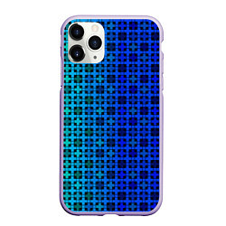 Чехол iPhone 11 Pro матовый Сине-зеленый геометрический узор, цвет: 3D-светло-сиреневый