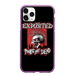 Чехол iPhone 11 Pro матовый Exploited - punks not dead, цвет: 3D-фиолетовый