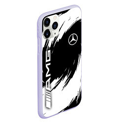 Чехол iPhone 11 Pro матовый Mercedes benz - white color, цвет: 3D-светло-сиреневый — фото 2