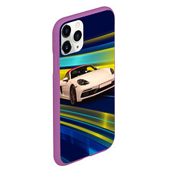 Чехол iPhone 11 Pro матовый Спортивная немецкая машина Porsche 911, цвет: 3D-фиолетовый — фото 2