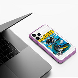 Чехол iPhone 11 Pro матовый Ramones rock away beach, цвет: 3D-фиолетовый — фото 2