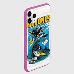 Чехол iPhone 11 Pro матовый Ramones rock away beach, цвет: 3D-фиолетовый — фото 2