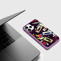 Чехол iPhone 11 Pro матовый Кассета 90-е, цвет: 3D-фиолетовый — фото 2