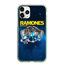 Чехол iPhone 11 Pro матовый Ramones Road to ruin, цвет: 3D-салатовый