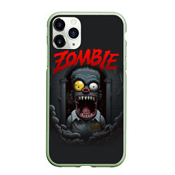 Чехол iPhone 11 Pro матовый Барт Симпсон зомби, цвет: 3D-салатовый