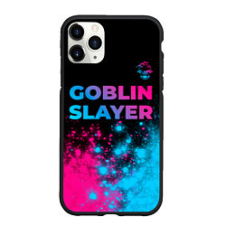 Чехол iPhone 11 Pro матовый Goblin Slayer - neon gradient: символ сверху, цвет: 3D-черный