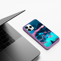 Чехол iPhone 11 Pro матовый Ghost of Tsushima dragon, цвет: 3D-фиолетовый — фото 2