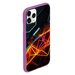 Чехол iPhone 11 Pro матовый Разломленные плитки, цвет: 3D-фиолетовый — фото 2