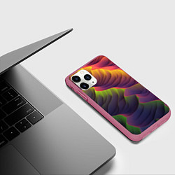 Чехол iPhone 11 Pro матовый Объемная цветная текстура, цвет: 3D-малиновый — фото 2