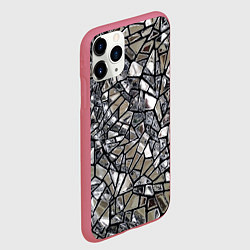 Чехол iPhone 11 Pro матовый Зеркальные пластины - паттерн, цвет: 3D-малиновый — фото 2