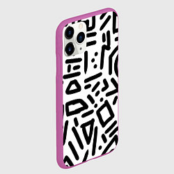 Чехол iPhone 11 Pro матовый Текстура паттерн, цвет: 3D-фиолетовый — фото 2