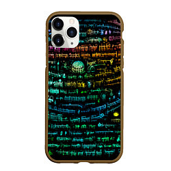 Чехол iPhone 11 Pro матовый Символы психоделика - нейронная сеть, цвет: 3D-коричневый