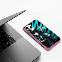 Чехол iPhone 11 Pro матовый Хаширо Токито - клинок рассекающий демонов, цвет: 3D-малиновый — фото 2