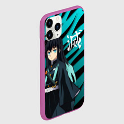 Чехол iPhone 11 Pro матовый Хаширо Токито - клинок рассекающий демонов, цвет: 3D-фиолетовый — фото 2