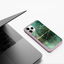 Чехол iPhone 11 Pro матовый Серо-зелёный стиль, цвет: 3D-розовый — фото 2
