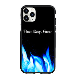 Чехол iPhone 11 Pro матовый Three Days Grace blue fire, цвет: 3D-черный
