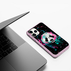 Чехол iPhone 11 Pro матовый Панда в розовом и голубом - нейронная сеть, цвет: 3D-розовый — фото 2