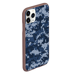 Чехол iPhone 11 Pro матовый Сине - черный камуфляж, цвет: 3D-коричневый — фото 2