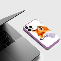 Чехол iPhone 11 Pro матовый Лисица полная заливка, цвет: 3D-фиолетовый — фото 2