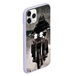 Чехол iPhone 11 Pro матовый Мотоцикл в дождь, цвет: 3D-светло-сиреневый — фото 2