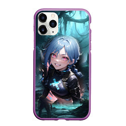 Чехол iPhone 11 Pro матовый Arcane league of legends милая jinx, цвет: 3D-фиолетовый