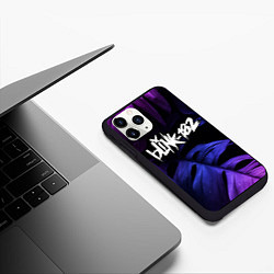 Чехол iPhone 11 Pro матовый Blink 182 neon monstera, цвет: 3D-черный — фото 2