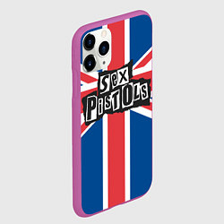 Чехол iPhone 11 Pro матовый Sex Pistols - панк рок, цвет: 3D-фиолетовый — фото 2
