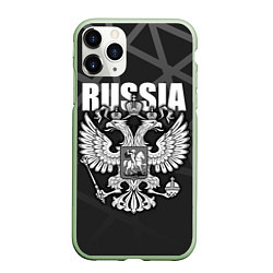 Чехол iPhone 11 Pro матовый Russia - герб РФ, цвет: 3D-салатовый