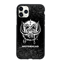 Чехол iPhone 11 Pro матовый Motorhead с потертостями на темном фоне, цвет: 3D-черный