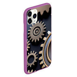 Чехол iPhone 11 Pro матовый Механика и шестерёнки, цвет: 3D-фиолетовый — фото 2