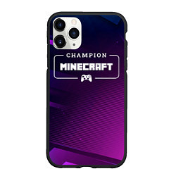 Чехол iPhone 11 Pro матовый Minecraft gaming champion: рамка с лого и джойстик, цвет: 3D-черный