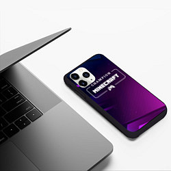 Чехол iPhone 11 Pro матовый Minecraft gaming champion: рамка с лого и джойстик, цвет: 3D-черный — фото 2