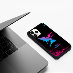 Чехол iPhone 11 Pro матовый Black Sabbath - neon gradient, цвет: 3D-черный — фото 2