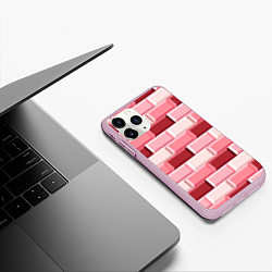 Чехол iPhone 11 Pro матовый Красные кирпичи, цвет: 3D-розовый — фото 2