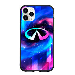 Чехол iPhone 11 Pro матовый Infiniti неоновый космос, цвет: 3D-черный