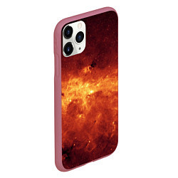 Чехол iPhone 11 Pro матовый Огненная галактика, цвет: 3D-малиновый — фото 2