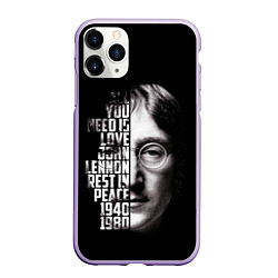 Чехол iPhone 11 Pro матовый Джон Леннон легенда, цвет: 3D-светло-сиреневый