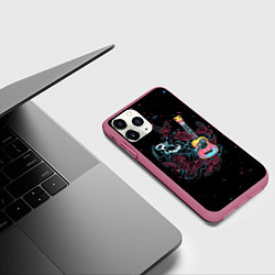 Чехол iPhone 11 Pro матовый Мёртвый музыкант с гитарой, цвет: 3D-малиновый — фото 2