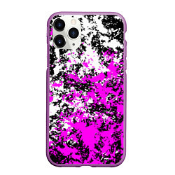 Чехол iPhone 11 Pro матовый Белая и розовая краска, цвет: 3D-фиолетовый
