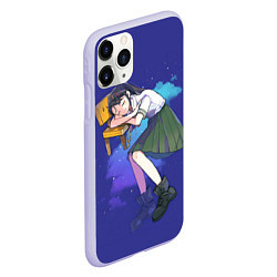 Чехол iPhone 11 Pro матовый Судзумэ закрывающая двери: Судзуме спит, цвет: 3D-светло-сиреневый — фото 2