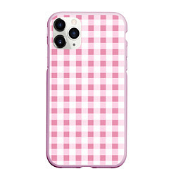 Чехол iPhone 11 Pro матовый Барби-розовый: клетка, цвет: 3D-розовый